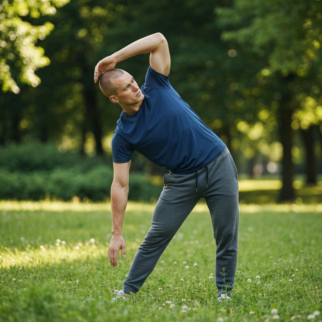 Активный мужчина занимается йогой